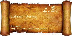Lehner Benke névjegykártya